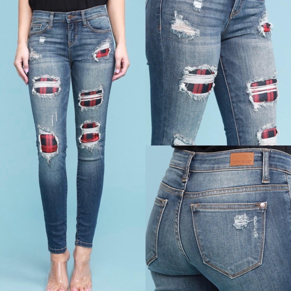 Plaid Judy Blue Jeans